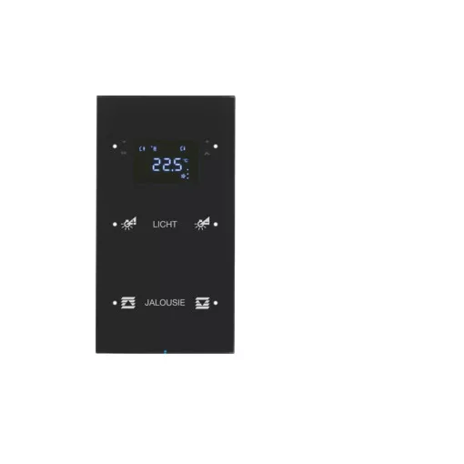 BERKER 75642155 KNX üveg érintőpanel R.3 | 2-csatornás, hőmérsékletszabályozó, konfigurált | fekete üveg