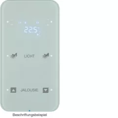   BERKER 75642160 KNX üveg érintőpanel R.1 | 2-csatornás, hőmérsékletszabályozó, konfigurált | poláris fehér üveg