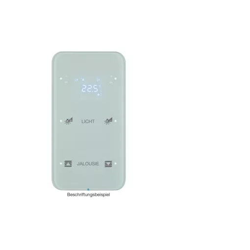 BERKER 75642160 KNX üveg érintőpanel R.1 | 2-csatornás, hőmérsékletszabályozó, konfigurált | poláris fehér üveg