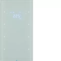   BERKER 75643050 KNX üveg érintőpanel R.3 | 3-csatornás, hőmérséklet-szabályozó | poláris fehér üveg