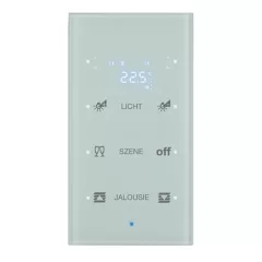   BERKER 75643130 KNX üveg érintőpanel | 3-csatornás, hőmérsékletszabályozó | poláris fehér üveg