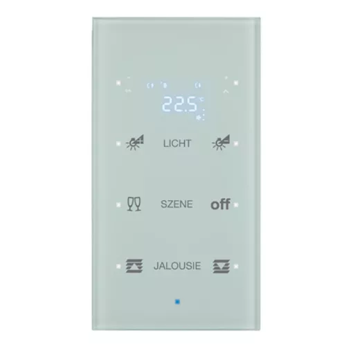 BERKER 75643130 KNX üveg érintőpanel | 3-csatornás, hőmérsékletszabályozó | poláris fehér üveg