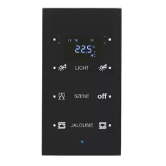   BERKER 75643135 KNX üveg érintőpanel | 3-csatornás, hőmérsékletszabályzó | fekete üveg