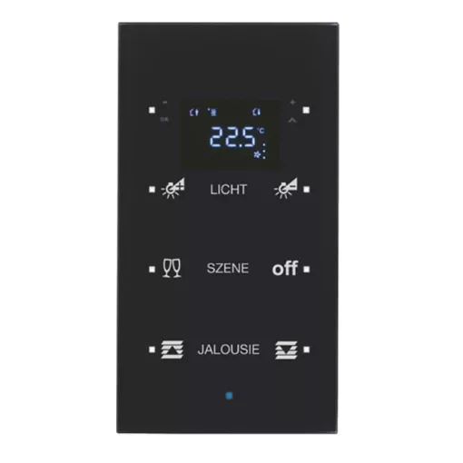 BERKER 75643135 KNX üveg érintőpanel | 3-csatornás, hőmérsékletszabályzó | fekete üveg