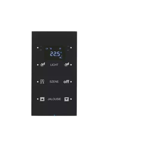 BERKER 75643155 KNX üveg érintőpanel R.3 | 3-csatornás, hőmérsékletszabályozó, konfigurált | fekete üveg