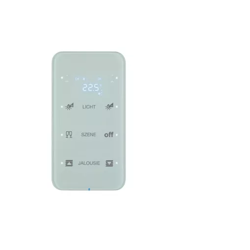 BERKER 75643160 KNX üveg érintőpanel R.1 | 3-csatornás, hőmérsékletszabályozó, konfigurált | poláris fehér üveg