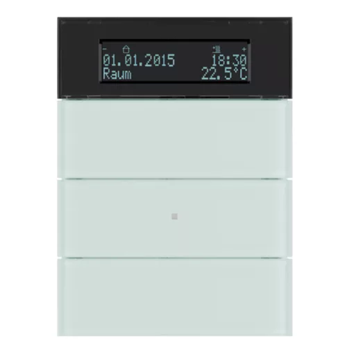 BERKER 75663590 KNX hőmérséklet-szabályozó B.IQ | 3-csatornás | üveg poláris fehér