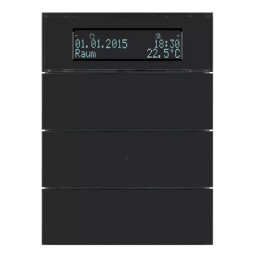 BERKER 75663592 KNX hőmérséklet-szabályozó B.IQ | 3-csatornás | fekete üveg
