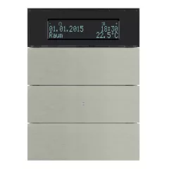   BERKER 75663593 KNX hőmérséklet-szabályozó B.IQ | 3-csatornás | csiszolt nemesacél