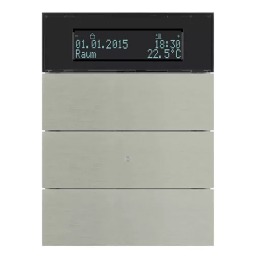 BERKER 75663593 KNX hőmérséklet-szabályozó B.IQ | 3-csatornás | csiszolt nemesacél