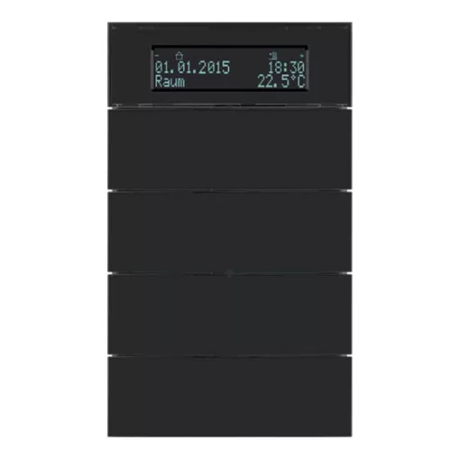 BERKER 75664592 KNX hőmérséklet-szabályozó B.IQ | 4-csatornás | fekete üveg