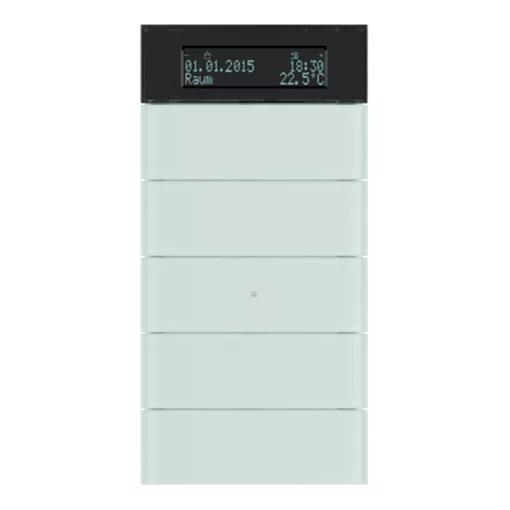 BERKER 75665590 KNX hőmérséklet-szabályozó B.IQ | 5-csatornás | üveg poláris fehér