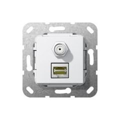   GIRA 569703 kommunikációs betét | RJ45/F aljzat, LSA+/csatlakozó | tiszta fehér fényes