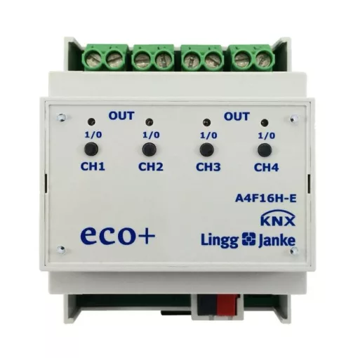 LINGG&JANKE 79232SEC KNX kapcsolóaktor 16 A | 4 kimenetes, kézi vezérlés, secure