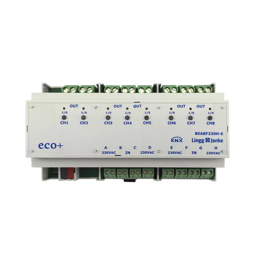 LINGG&JANKE 79242SEC KNX kapcsolóaktor 16 A bináris bemenetekkel | 8 kimenetes, 230 V, secure