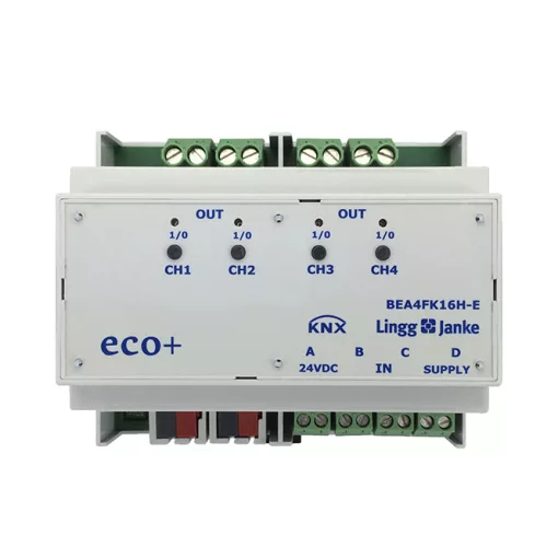 LINGG&JANKE 79243SEC KNX kapcsolóaktor 16 A bináris bemenetekkel | 4 kimenetes, potenciálmentes, secure