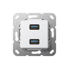   GIRA 568503 kommunikációs betét | USB-A/USB-A, átszakadó kábel | tiszta fehér fényes