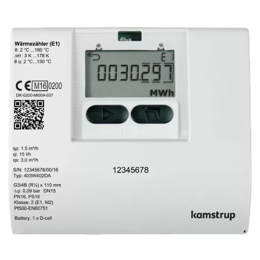 LINGG&JANKE 84725SEC KNX hőmennyiségmérő Kamstrup | Multical 403, DN20, menetes csatlakozás, 1,5 m³/h | 130 mm