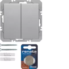   BERKER 85656224 KNX-RF fali adó lapos Q.1/Q.3 | 2-csatornás | alumínium