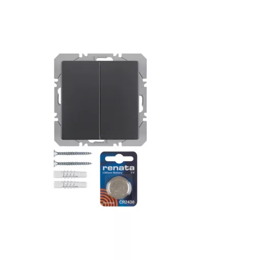 BERKER 85656226 KNX-RF fali adó lapos Q.1/Q.3 | 2-csatornás | antracit matt