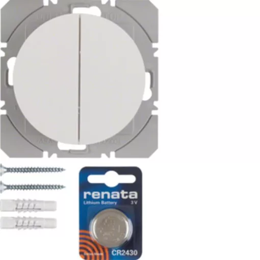 BERKER 85656239 KNX-RF fali adó lapos R.1/R.3 | 2-csatornás | poláris fehér fényes