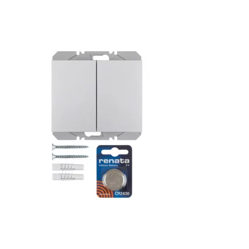 BERKER 85656277 KNX RF falra szerelhető adó lapos K.1/K.5 | 2-csatornás | alumínium
