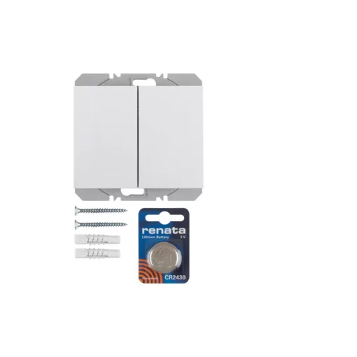 BERKER 85656279 KNX-RF fali adó lapos K.1/K.5 | 2-gombos | poláris fehér fényes