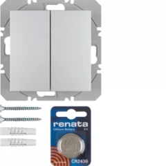   BERKER 85656283 KNX-RF fali adó lapos S.1/B.3/B.7 | 2-csatornás | alu matt lakozott