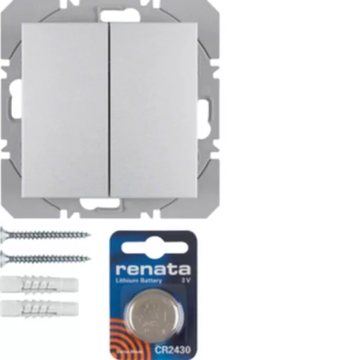 BERKER 85656283 KNX-RF fali adó lapos S.1/B.3/B.7 | 2-csatornás | alu matt lakozott