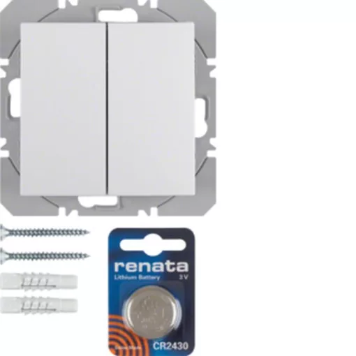 BERKER 85656289 KNX RF falra szerelhető adó lapos S.1/B.3/B.7 | 2-csatornás | poláris fehér fényes