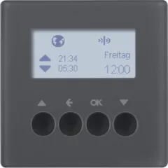   BERKER 85745126 KNX-RF redőny-időkapcsoló Q.1/Q.3 | kijelzővel | antracit bársony