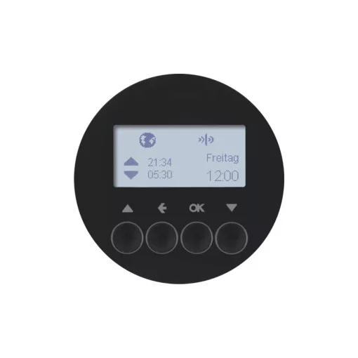 BERKER 85745131 KNX-RF redőny-kapcsolóóra R.1/R.3 | kijelzővel | fényes fekete
