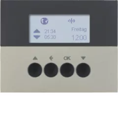   BERKER 85745173 KNX-RF redőny-időkapcsoló K.1/K.5 | kijelzővel | matt nemesacél lakozott