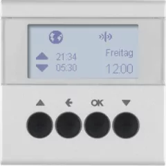   BERKER 85745183 KNX-RF redőny-kapcsolóóra S.1/B.3/B.7 | kijelzővel | alumínium matt