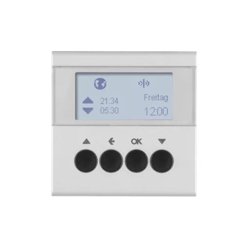 BERKER 85745183 KNX-RF redőny-kapcsolóóra S.1/B.3/B.7 | kijelzővel | alumínium matt