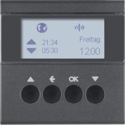 BERKER 85745185 KNX-RF redőny-kapcsolóóra S.1/B.3/B.7 | kijelzővel | antracit matt