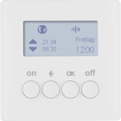 BERKER 85745229 KNX-RF időkapcsolóóra quicklink Q.1/Q.3 | kijelzővel | poláris fehér bársony