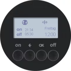   BERKER 85745231 KNX-RF időkapcsolóóra quicklink R.1/R.3 | kijelzővel | fényes fekete