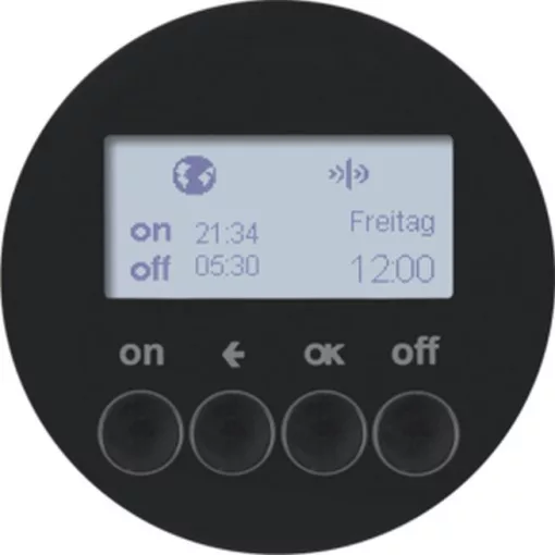 BERKER 85745231 KNX-RF időkapcsolóóra quicklink R.1/R.3 | kijelzővel | fényes fekete