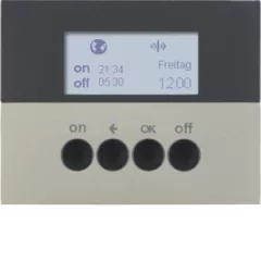   BERKER 85745273 KNX-RF időkapcsolóóra quicklink K.1/K.5 | kijelzővel | matt nemesacél lakozott