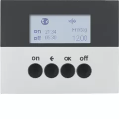   BERKER 85745277 KNX-RF időkapcsolóóra quicklink K.1/K.5 | kijelzővel | alumínium matt