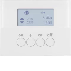   BERKER 85745279 KNX-RF időkapcsolóóra quicklink K.1/K.5 | kijelzővel | poláris fehér fényes