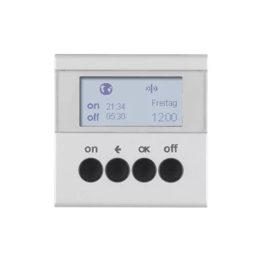 BERKER 85745283 KNX-RF időkapcsoló óra quicklink S.1/B.3/B.7 | kijelzővel | alumínium matt