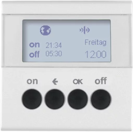 BERKER 85745289 KNX-RF időkapcsoló óra quicklink S.1/B.3/B.7 | kijelzővel | poláris fehér fényes