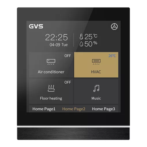 GVS CHTF-4.0/9.5.21 KNX érintőpanel V40s | vízszintes/függőleges | fekete | 4 hüvelyk