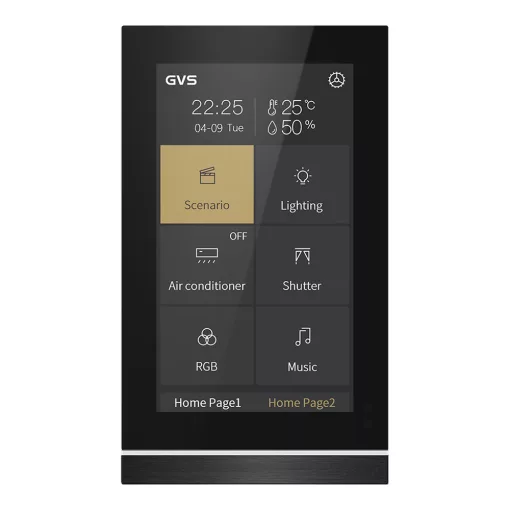 GVS CHTF-5.0/15.5.21 KNX érintőpanel V50s | vízszintes/függőleges | fekete | 5 hüvelyk