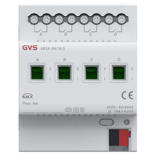 GVS ARSA-04/16.S KNX kapcsolóaktor | 4 kimenetes, 16A, KNX-Secure