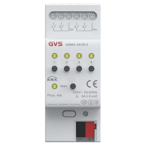 GVS AMMA-04/06.S KNX univerzális aktor | 4 kimenetes, KNX-Secure