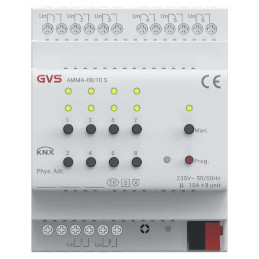 GVS AMMA-08/10.S KNX univerzális aktor | 8 kimenetes, KNX-Secure