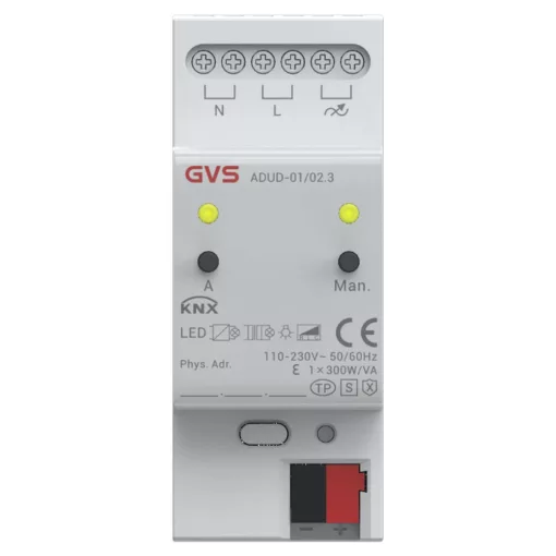 GVS ADUD-01/02.3 KNX univerzális dimmaktor | 1 kimenetes, KNX-Secure